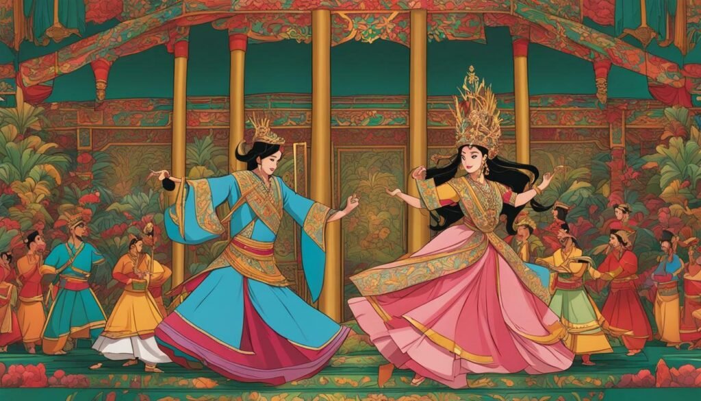prince and princess performing Singkil